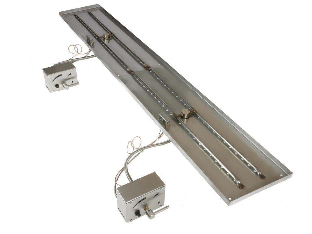 Brightstar Fires Rectangle Twin Gas Fire Pit Burner Kit