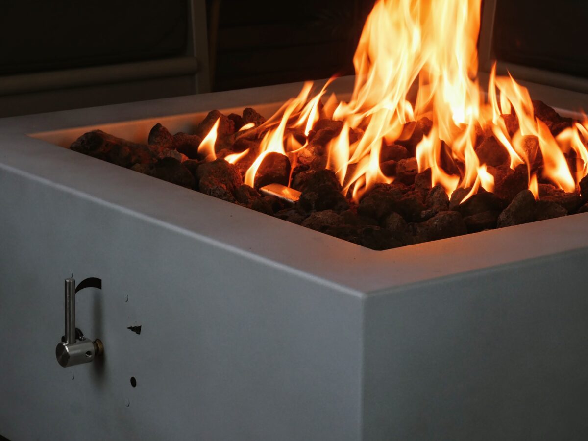 Callisto Square Gas Fire Pit - Brightstar Fires1 Callisto Gas Fire Pit Table - Zinc Square - Brightstar Fires - Image 2