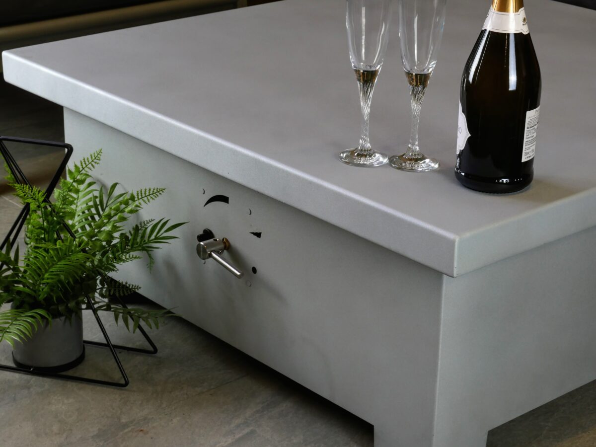 Callisto Square Gas Fire Pit - Brightstar Fires5 Callisto Gas Fire Pit Table - Zinc Square - Brightstar Fires - Image 7
