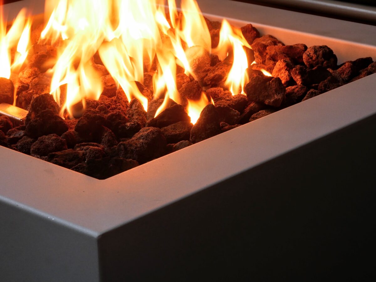 Callisto Square Gas Fire Pit - Brightstar Fires7 Callisto Gas Fire Pit Table - Zinc Square - Brightstar Fires - Image 5