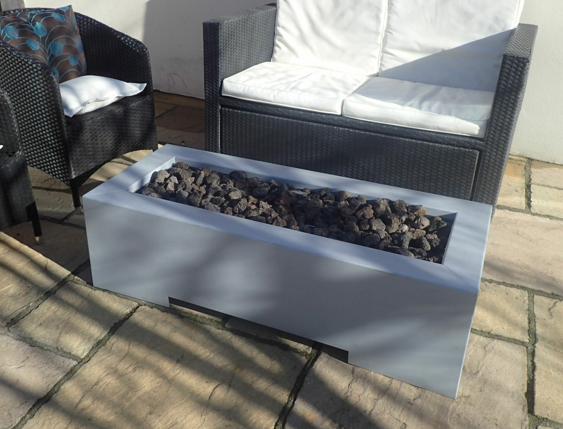 Titan Rectangle Gas Fire Pit Table, Gas Fire Pit Table Uk