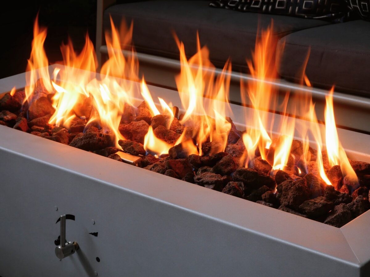 Titan Gas Fire Pit - Zinc - Brightstar Fires - 4 Titan Gas Fire Pit Table - Zinc Rectangle - Brightstar Fires - Image 5