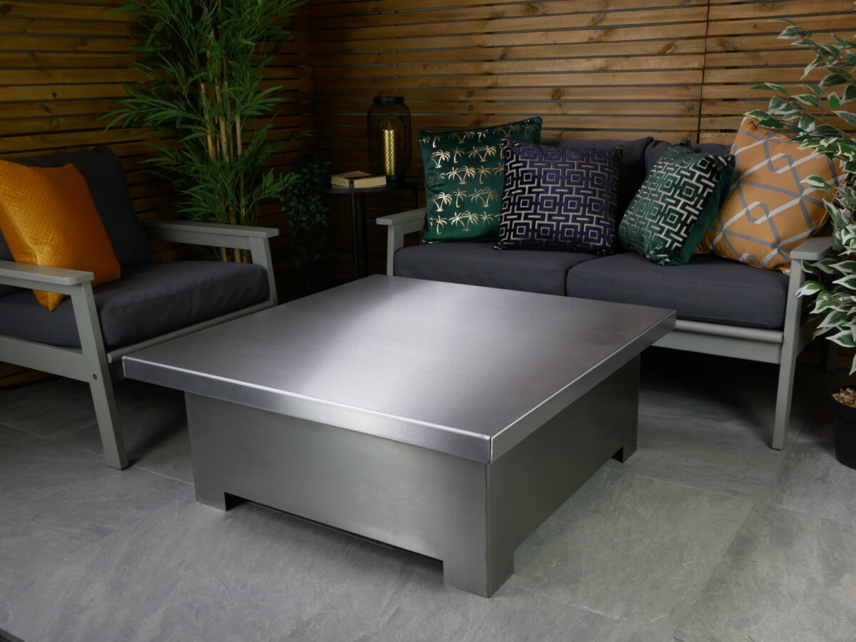 Callisto Gas Fire Pit Table - Stainless Steel - Brightstar Fires11 Callisto Gas Fire Pit Table - Stainless Steel Square - Brightstar Fires - Image 11