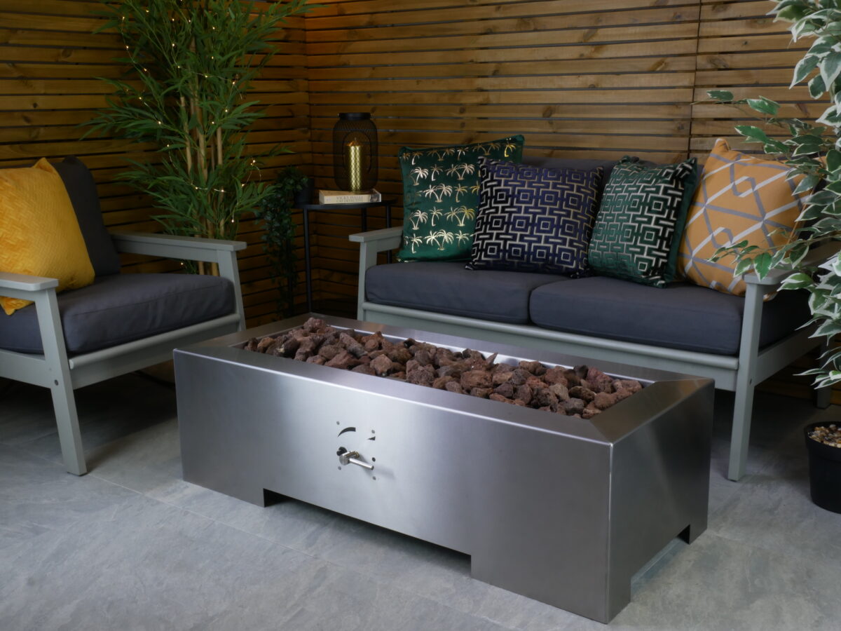 Gas Fire Pit Table - Stainless Steel - Brightstar Fires1 Titan Gas Fire Pit Table - Stainless Steel Rectangle - Brightstar Fires - Image 4