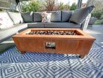 Corten Gas Fire Pit Table - Rectangle - Brightstar Fires