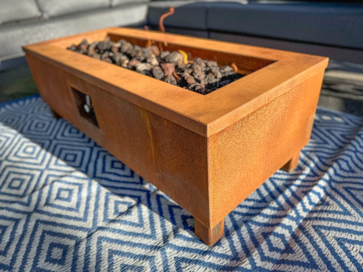 Corten Gas Fire Pit Table - Rectangle - Brightstar Fires - Image 2