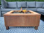 Corten Gas Fire Pit Table - Square - Brightstar Fires - Image 4