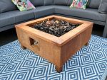 Corten Gas Fire Pit Table - Square - Brightstar Fires