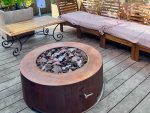 Saturn Gas Fire Pit Table - Corten - Round - Brightstar Fires - Image 3