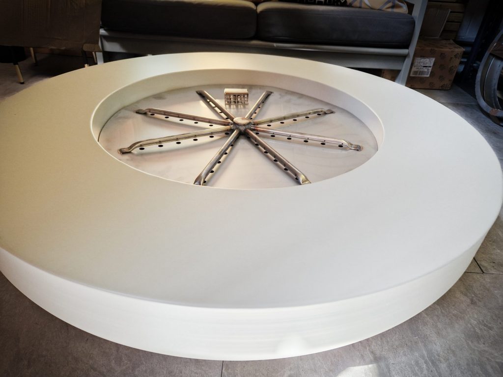 Lunar Gas Fire Pit Bowl in Pebble Grey - Textured - RAL 7032