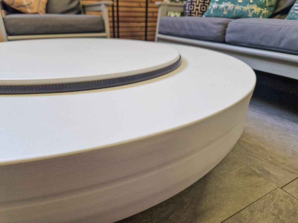 Lunar Gas Fire Pit Bowl in Light Grey White - Textured finish (RAL 9002)